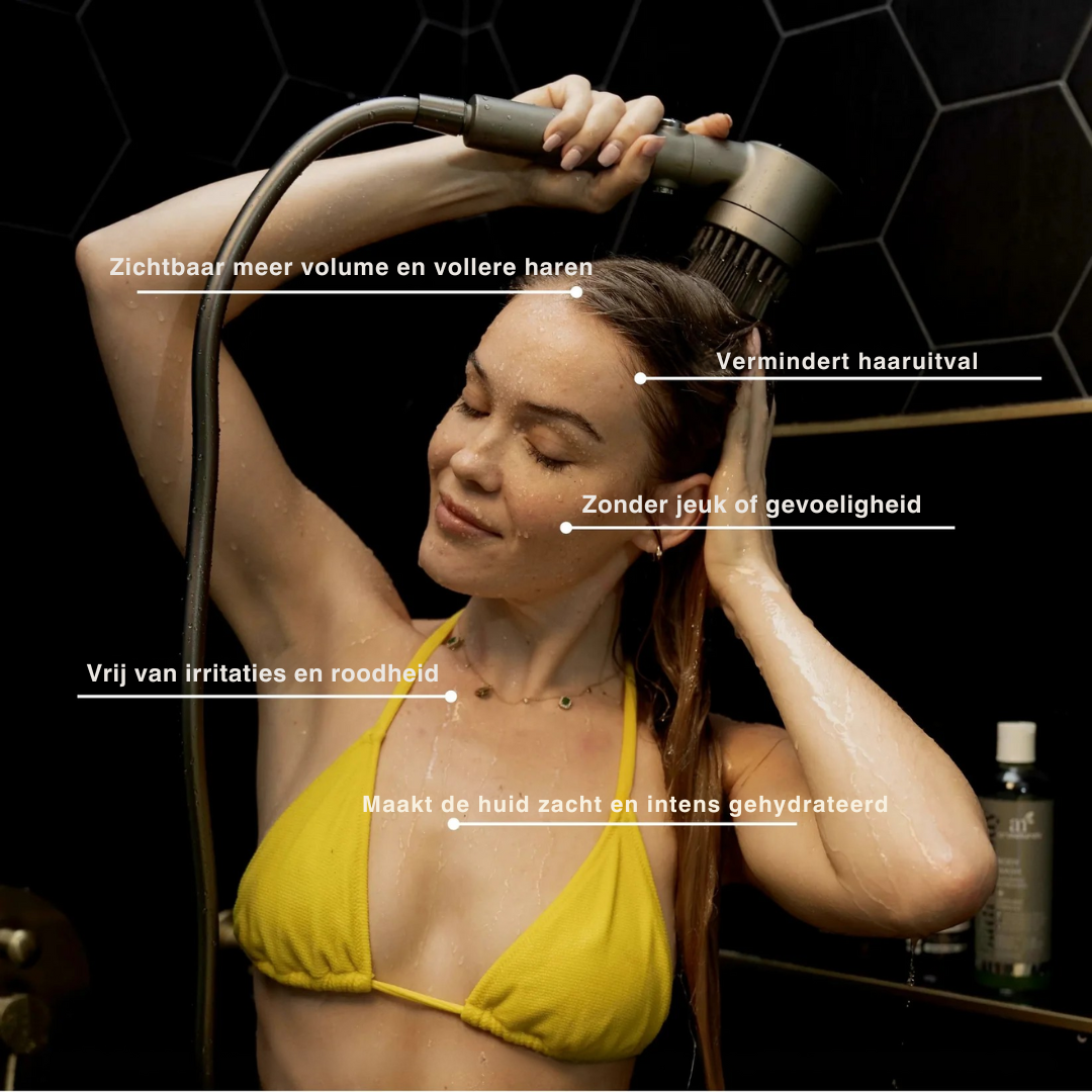 Pommeau de douche filtrant AQUAÉLLE – Eau pure, peau éclatante et cheveux sains | + 5 filtres GRATUITS