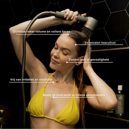 Pommeau de douche filtrant AQUAÉLLE – Eau pure, peau éclatante et cheveux sains | + 5 filtres GRATUITS
