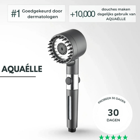Pommeau de douche filtrant AQUAÉLLE – Eau pure, peau éclatante et cheveux sains | + 5 filtres GRATUITS