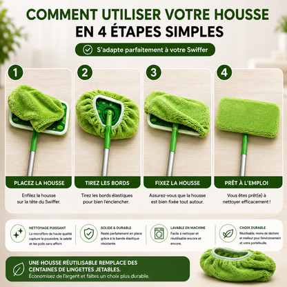 Namado GreenSweep™ - Chiffon réutilisable pour Swiffer (avec microfibres longues)